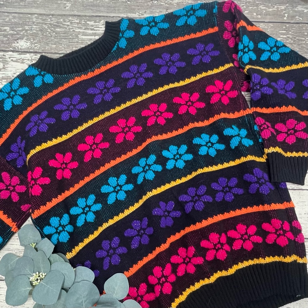 Vintage Jane Adams Flower Print Sweater